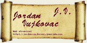 Jordan Vujkovac vizit kartica